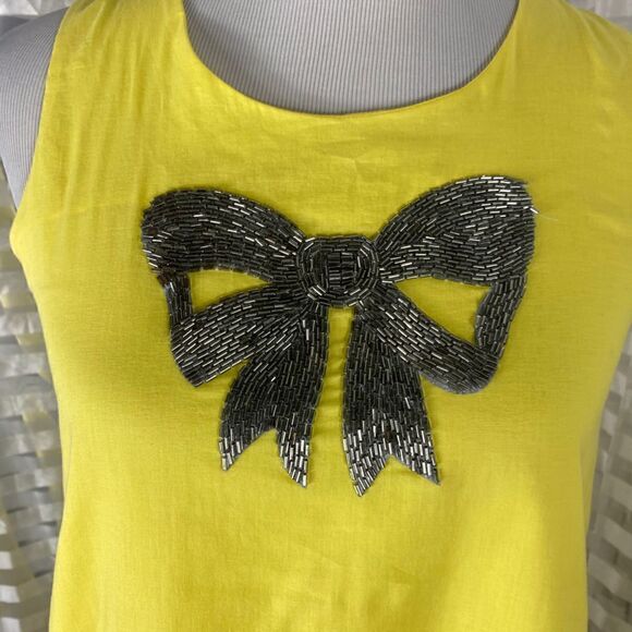 VaVa Sequin Bow Yellow Shift Dress - Picture 3 of 7